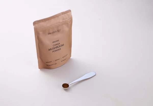 Chaga mushroom powder with scoop | Best Chaga Mushroom Powder | Best Organic Chaga Mushroom Powder | Organic Chaga Mushroom Powder | Buy Chaga Mushroom Powder | Chaga Mushroom Powder