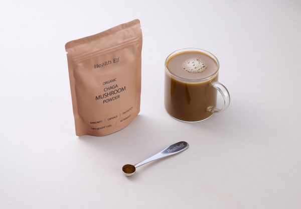 Chaga Mushroom Powder, with custom scoop and coffee | Best Chaga Mushroom Powder | Best Organic Chaga Mushroom Powder | Organic Chaga Mushroom Powder | Buy Chaga Mushroom Powder | Chaga Mushroom Powder